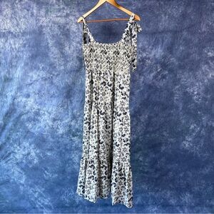 Sam Edelman White and Blue Sleeveless Maxi Sundress Sz 10